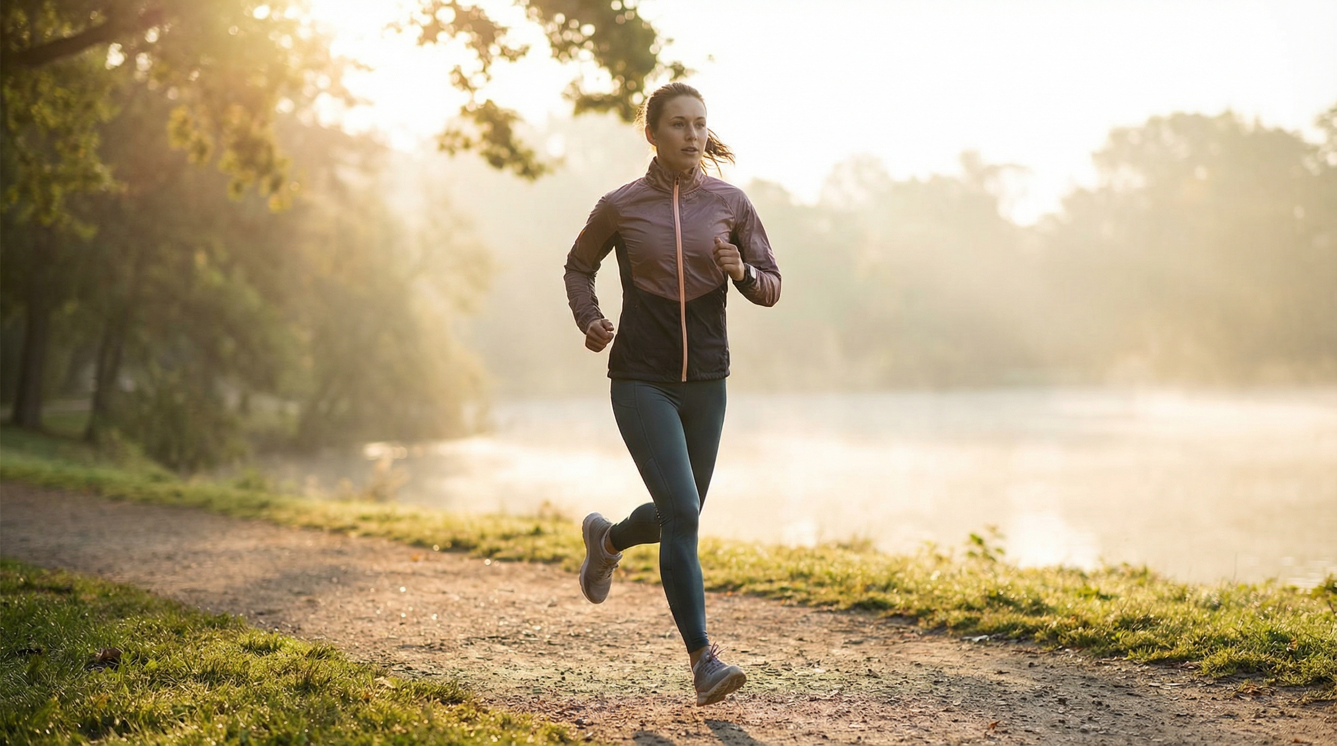 Woman running outdoors