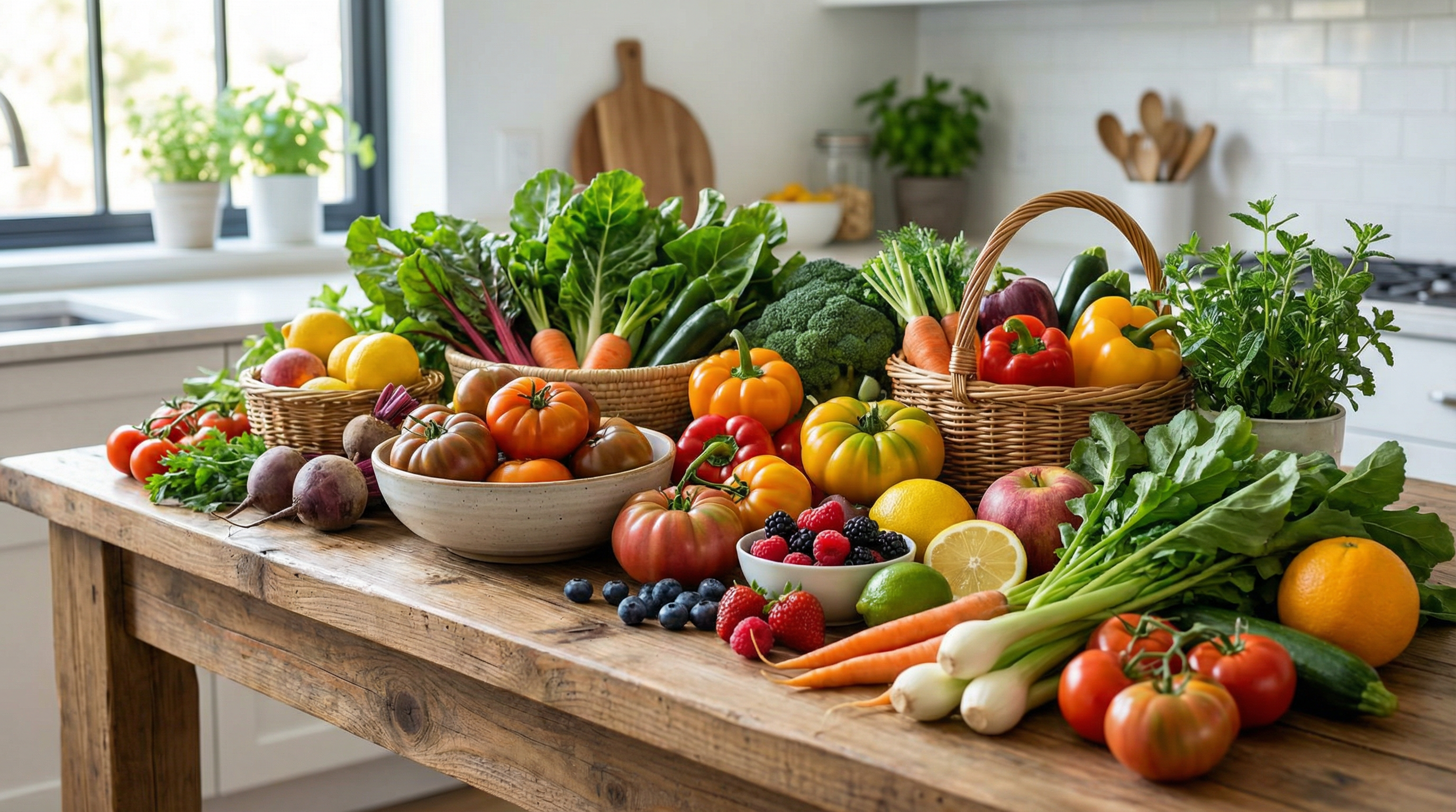 Fresh healthy vegetables and fruits